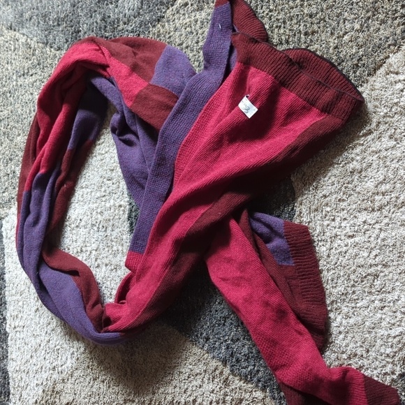 Cashmere Collection Made In Italy Color block Wide Long Scarf Oblong Luxury - Picture 2 of 8